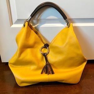 Italian-made Leather Bag // Mustard Yellow // NWOT